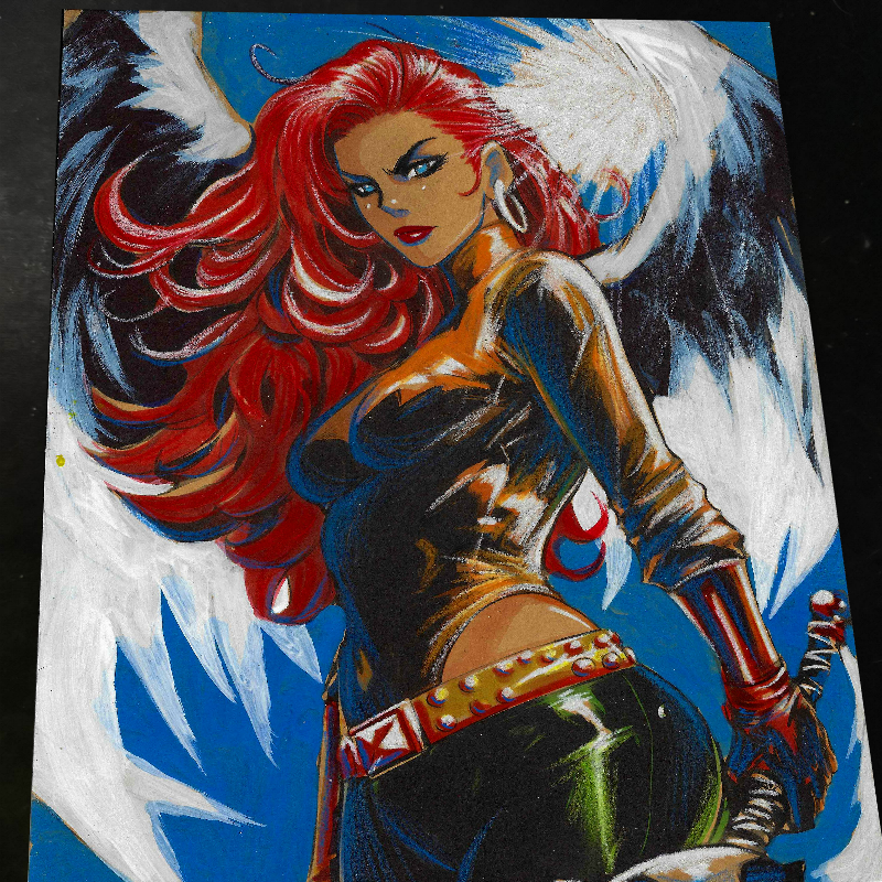 Hawkgirl Art Print Signed 8.5x11 | Art by Keyeske