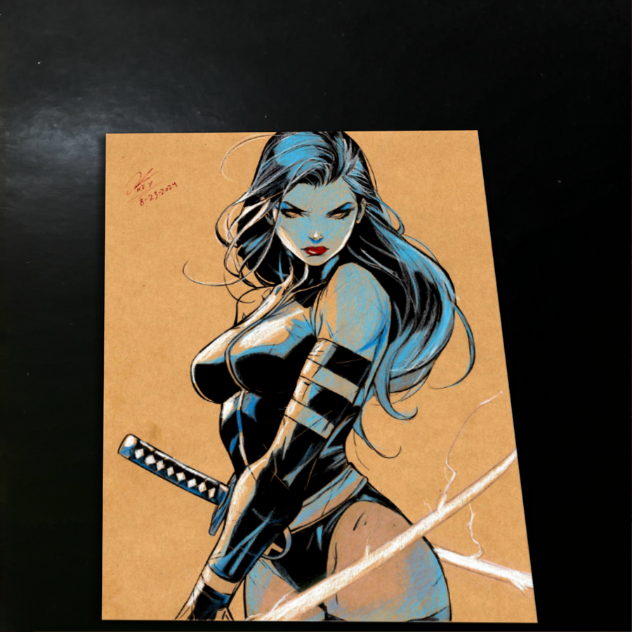 Psylocke - Marvel art print by Keyeske