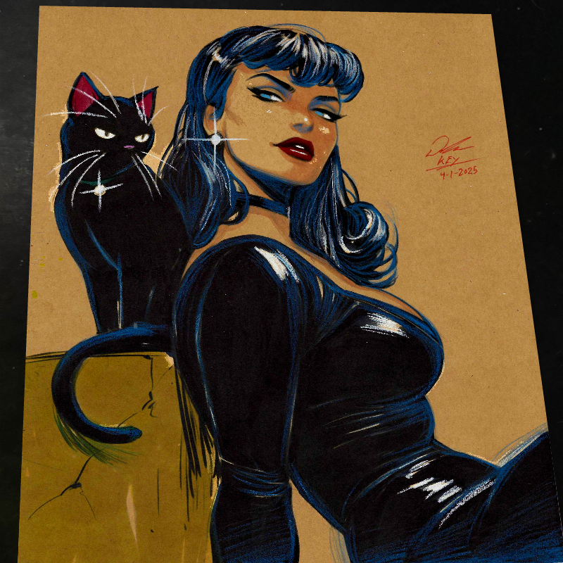 Catwoman Art Print Signed 8.5x11 | Art by Keyeske