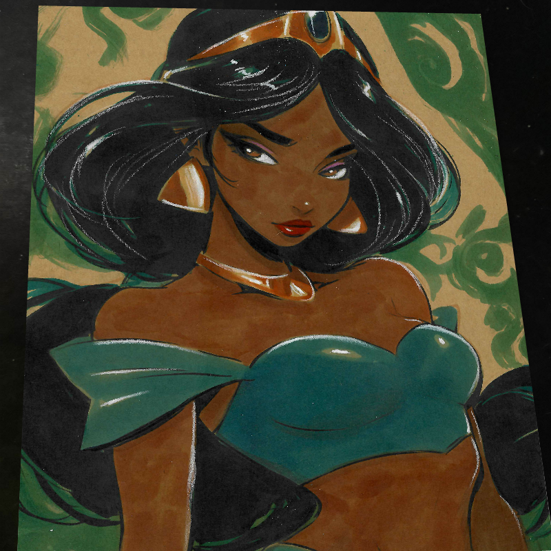 Princess Jasmine Art Print Signed 8.5x11 | Art by Keyeske