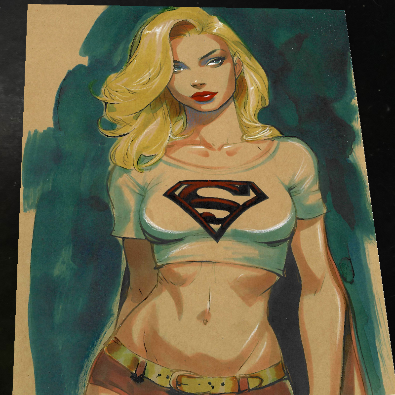 Supergirl DC Art Print Signed 8.5x11 | Art by Keyeske