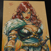 Red Sonja Art Print Signed 8.5x11 | Art by Keyeske