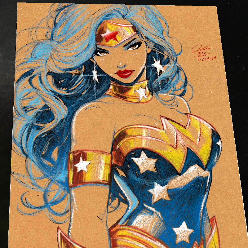 Wonder Woman Art Print Signed 8.5x11 | Art by Keyeske