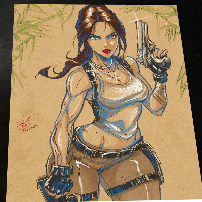 Lara Croft Art Print 8.5x11 Art by Keyeske