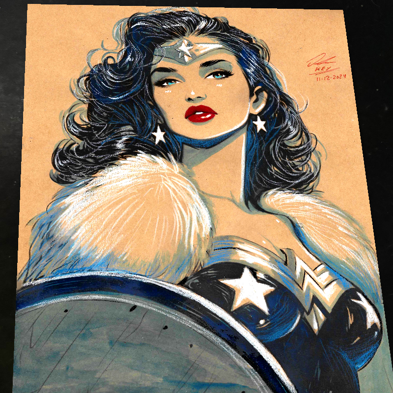 Wonder Woman Art Print Signed 8.5x11 | Art by Keyeske