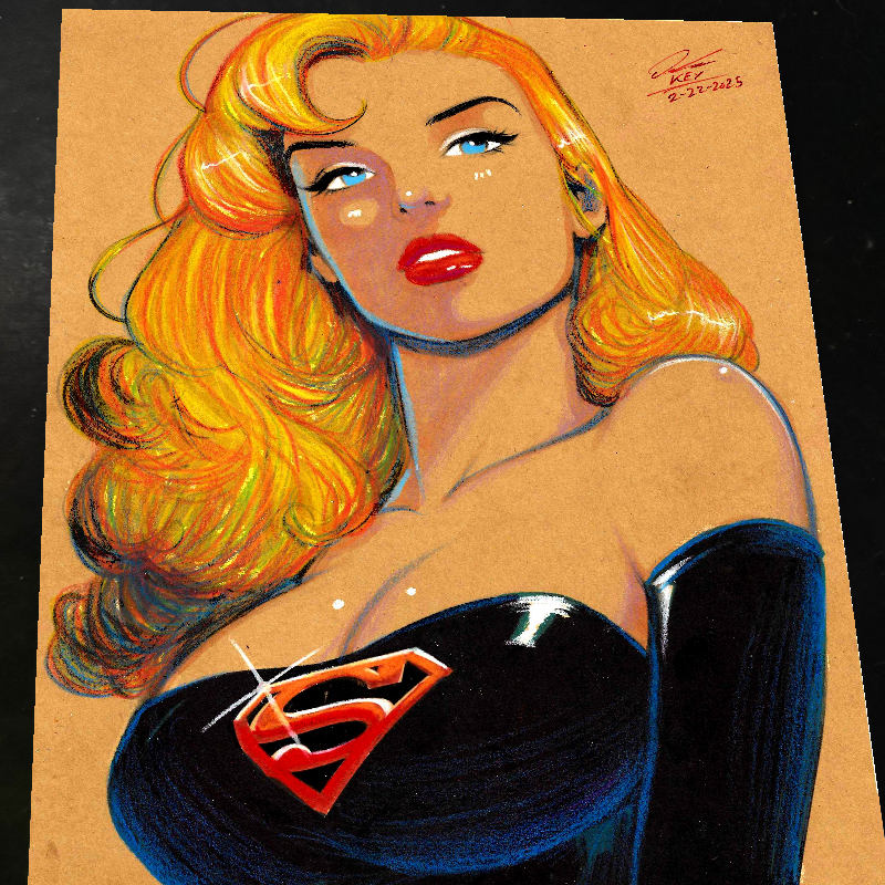 Supergirl DC Art Print Signed 8.5x11 | Art by Keyeske