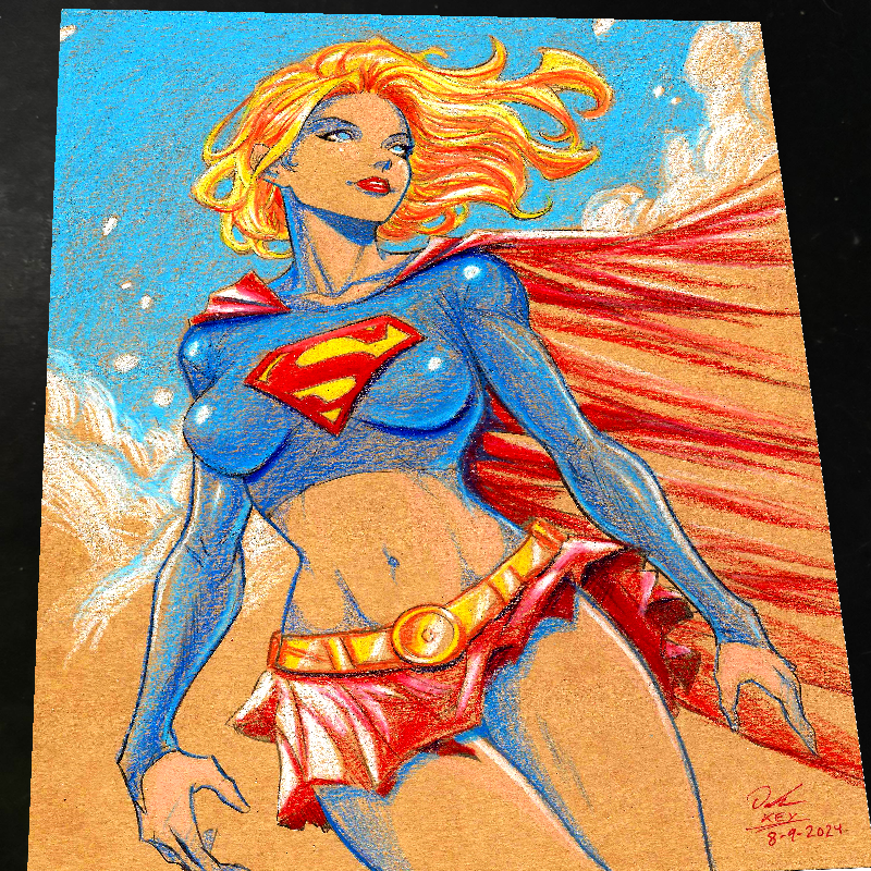 Supergirl DC Art Print Signed 8.5x11 | Art by Keyeske