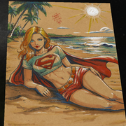 Supergirl DC Art Print Signed 8.5x11 | Art by Keyeske