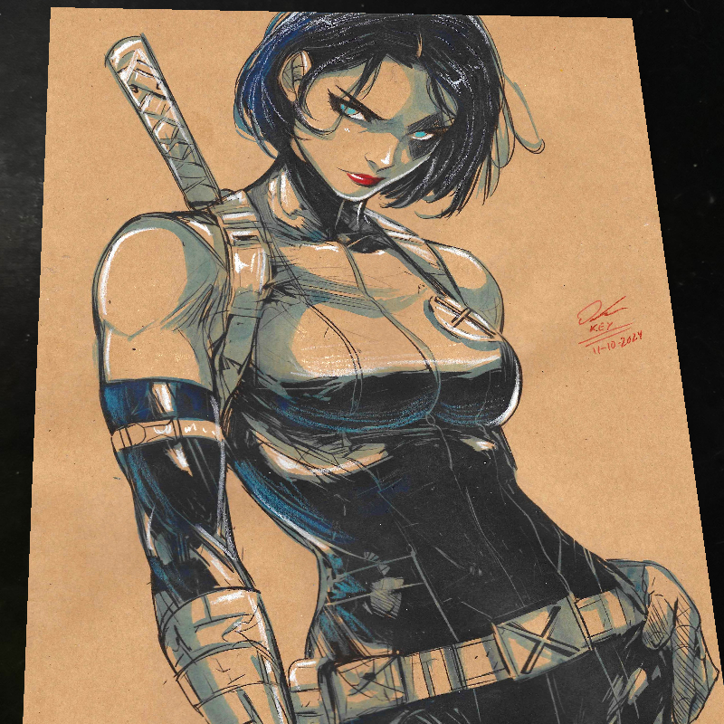 Domino X-Men art print by Keyeske