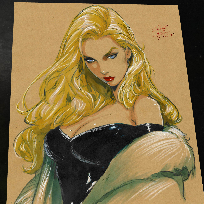Emma Frost X-Men Art Print Signed 8.5x11 | Art by Keyeske