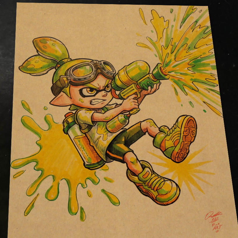 Splatoon Nintendo Art Print Signed 8.5x11 | Art by Keyeske