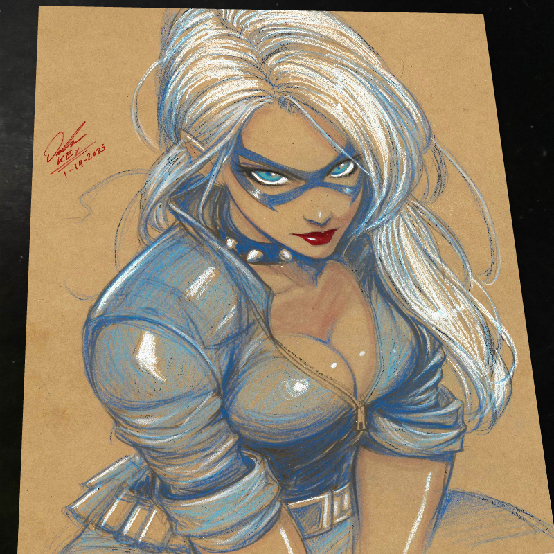 Black Cat - Marvel art print by Keyeske