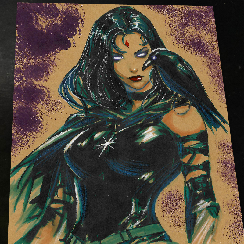 Raven Art Print Signed 8.5x11 | Art by Keyeske