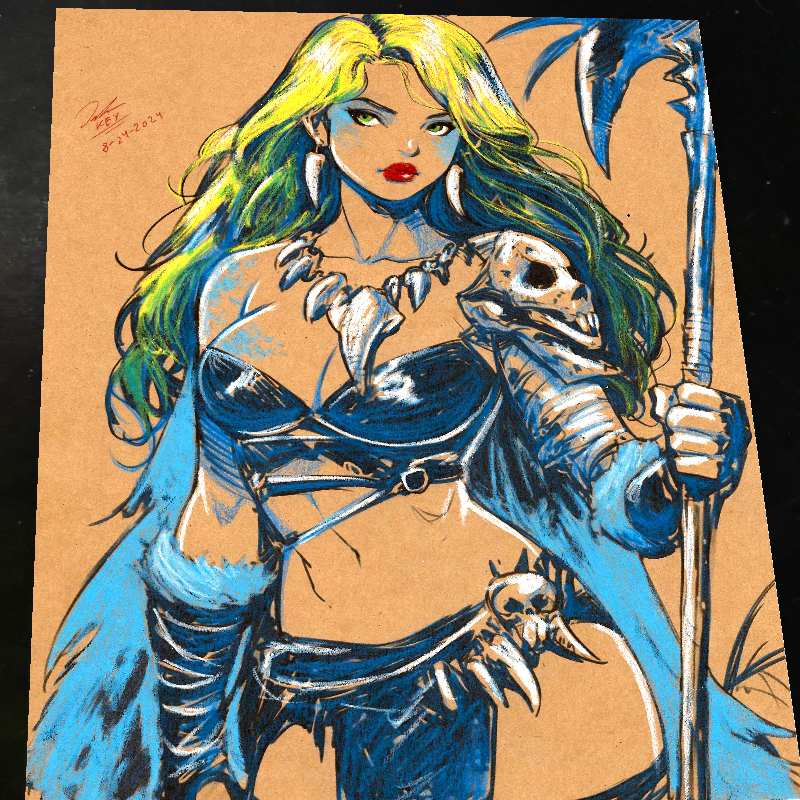 Jungle Girl Art Print Signed 8.5x11 | Art by Keyeske