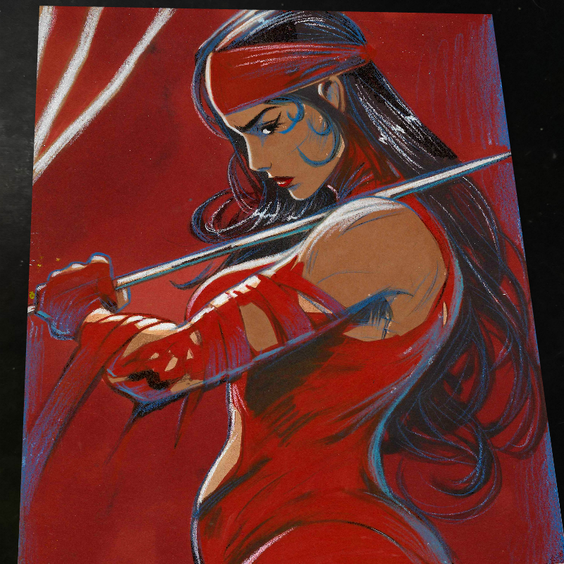 Elektra Art Print Signed 8.5x11 | Art by Keyeske
