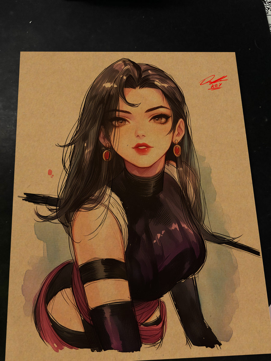 Psylocke - Marvel art print by Keyeske