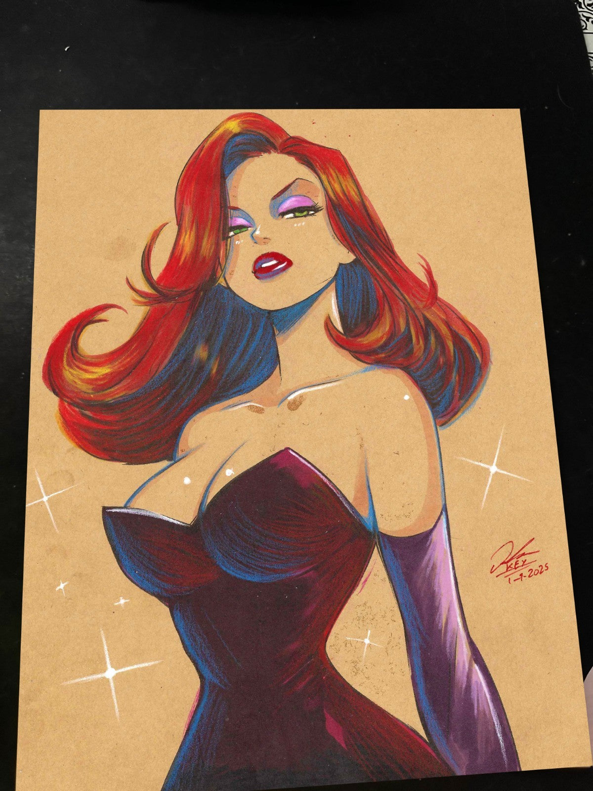Jessica Rabbit Art Print Signed 8.5x11 | Art by Keyeske