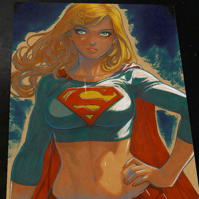 Supergirl DC Art Print Signed 8.5x11 | Art by Keyeske