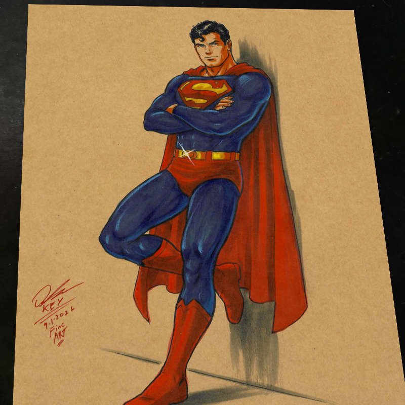 Superman DC Art Print Signed 8.5x11 | Art by Keyeske