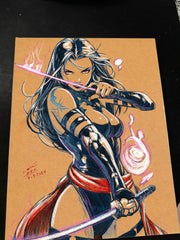 Psylocke - Marvel art print by Keyeske