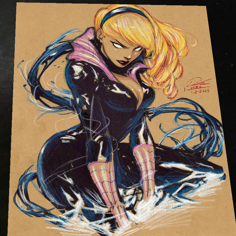 Gwen Stacy x Venom Art Print Signed 8.5x11 | Art by Keyeske