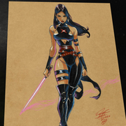 Psylocke Art Print Signed 8.5x11 | Art by Keyeske