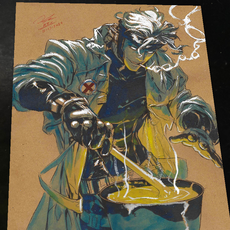 Gambit X-Men Art Print Signed 8.5x11 | Art by Keyeske