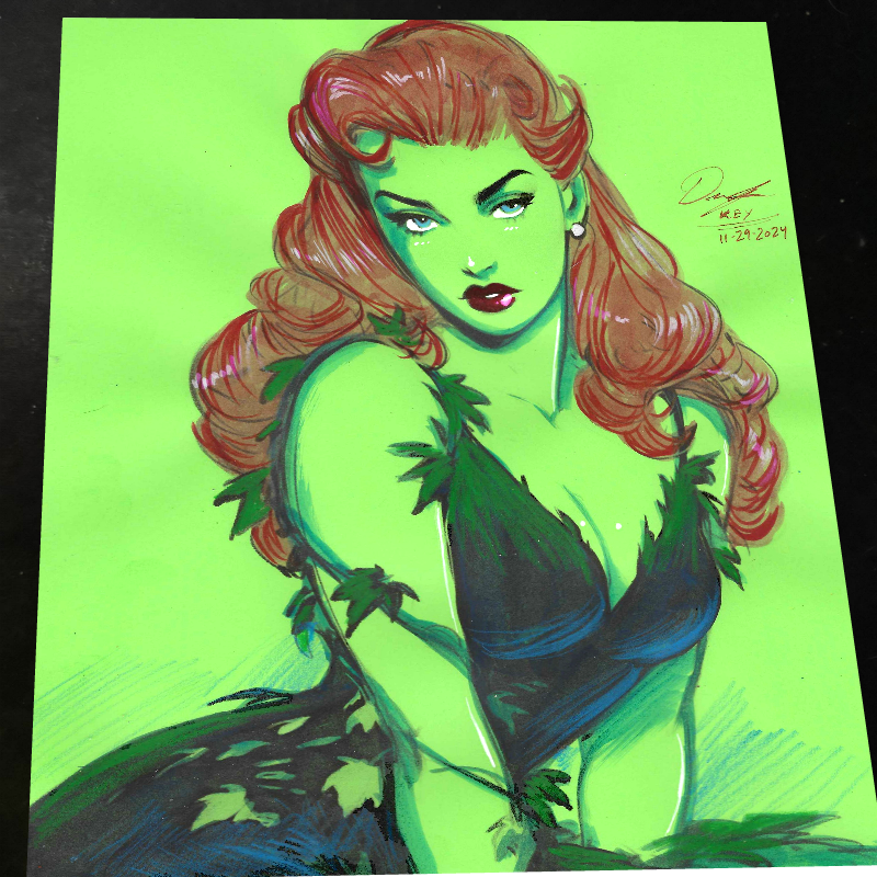 Poison Ivy Art Print Signed 8.5x11 | Art by Keyeske
