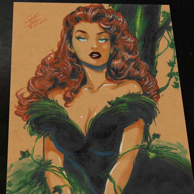 Poison Ivy Art Print Signed 8.5x11 | Art by Keyeske