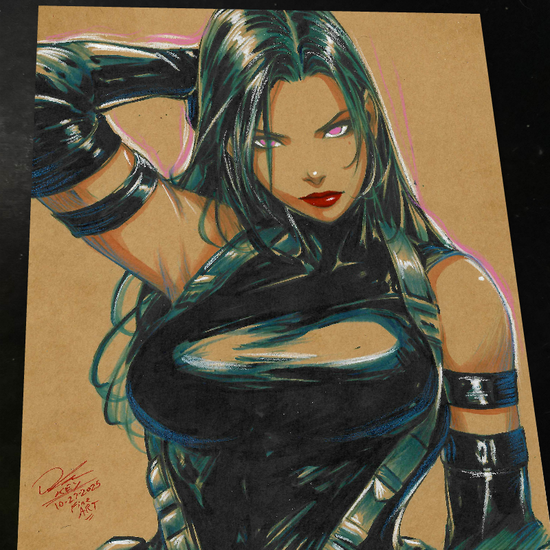 Psylocke Art Print Signed 8.5x11 | Art by Keyeske