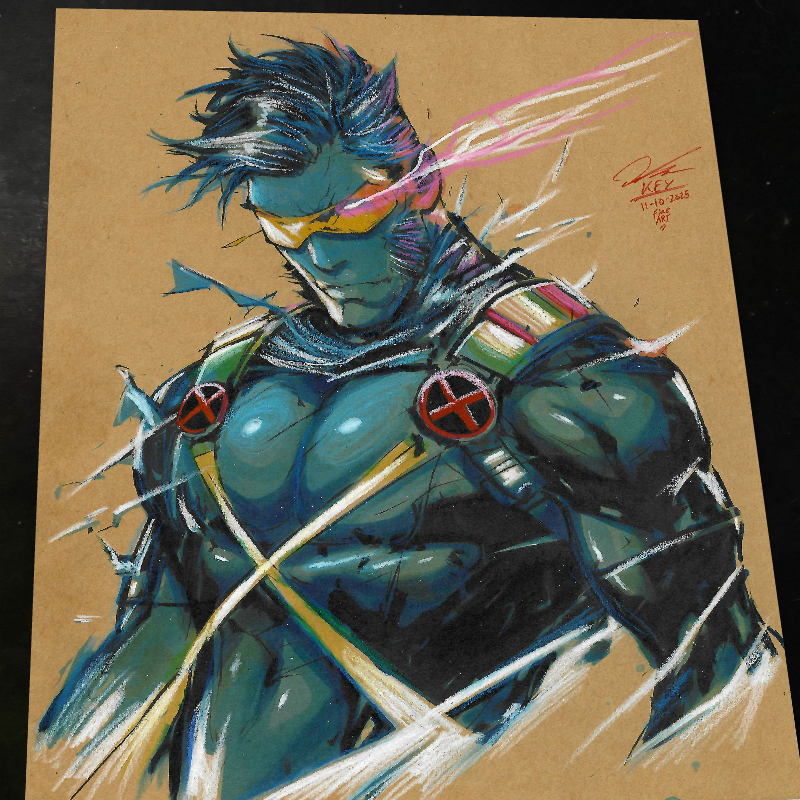 Cyclops X-Men Art Print Signed 8.5x11 | Art by Keyeske