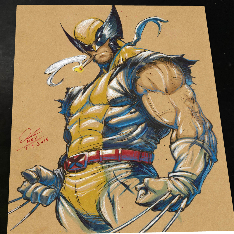 Wolverine X-Men Art Print Signed 8.5x11 | Art by Keyeske