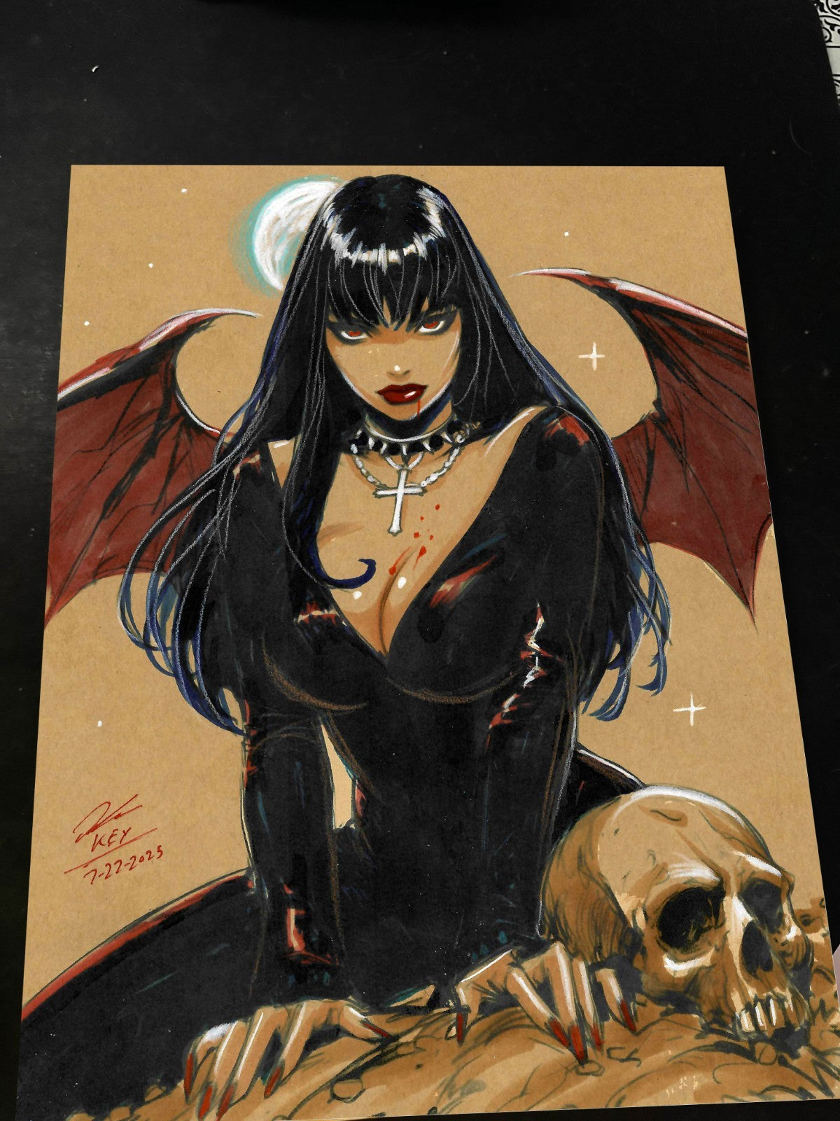 Vampirella Art Print Signed 8.5x11 Art by Keyeske
