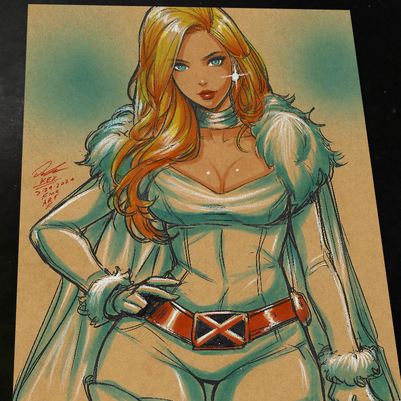 Emma Frost X-Men Art Print Signed 8.5x11 | Art by Keyeske