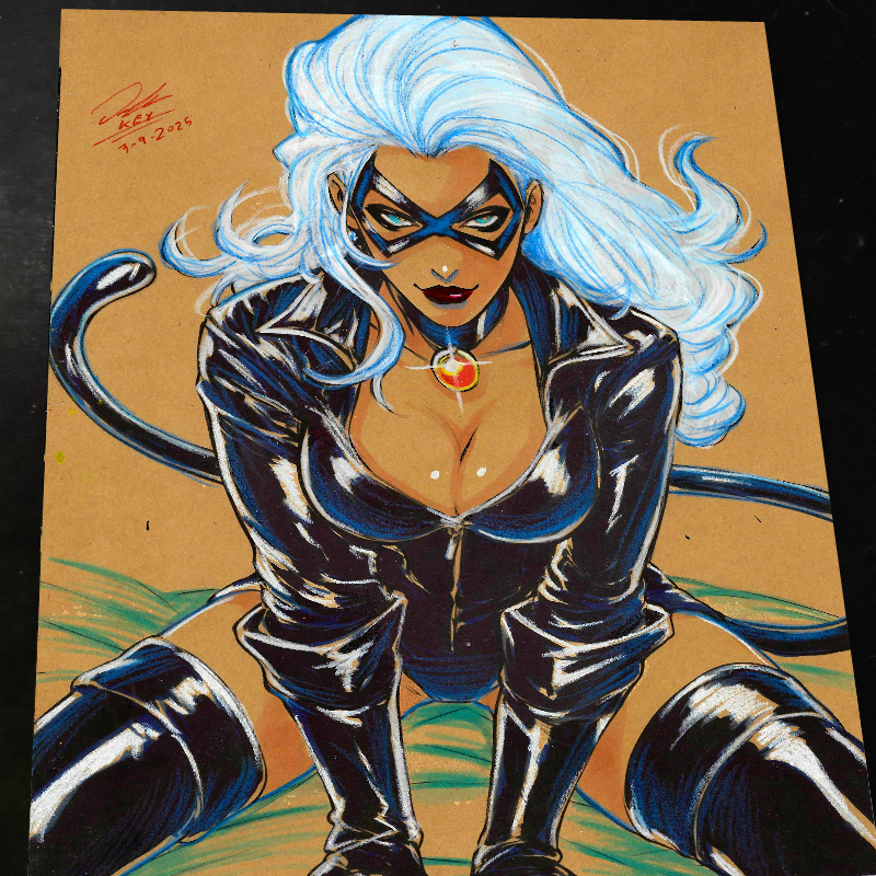 Black Cat - Marvel art print by Keyeske