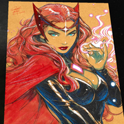 Scarlet Witch Art Print Signed 8.5x11 | Art by Keyeske