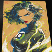 Jade Green Lantern Art Print Signed 8.5x11 | Art by Keyeske