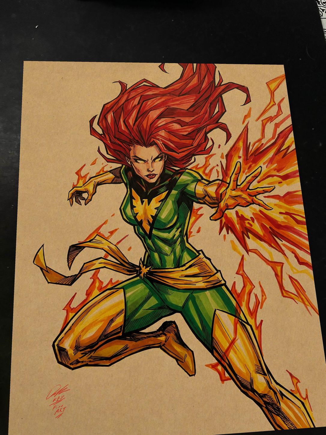 Jean Grey Art Print Signed 8.5x11 | Art by Keyeske