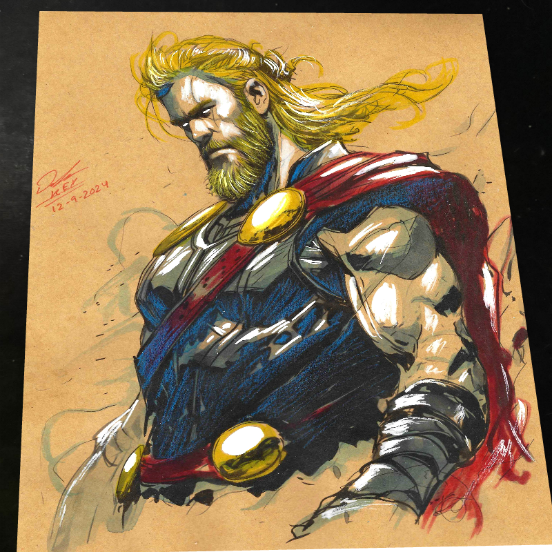 Thor Art Print Signed 8.5x11 | Art by Keyeske