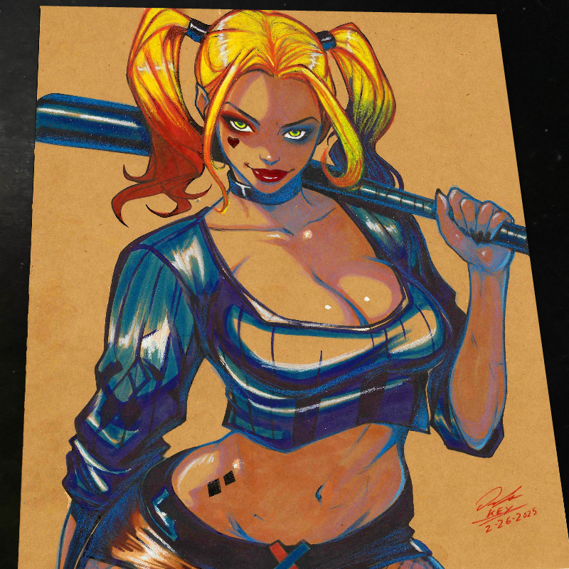 Harley Quinn Print - Marvel art print by Keyeske