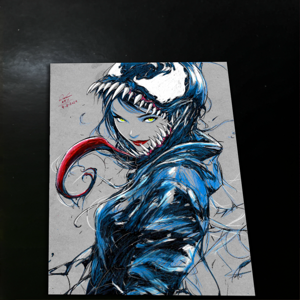 Mary Jane x Venom Art Print Signed 8.5x11 | Art by Keyeske