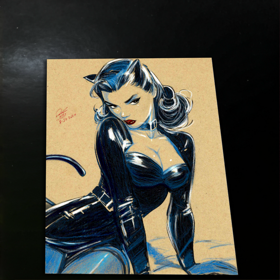 Catwoman Art Print Signed 8.5x11 | Art by Keyeske