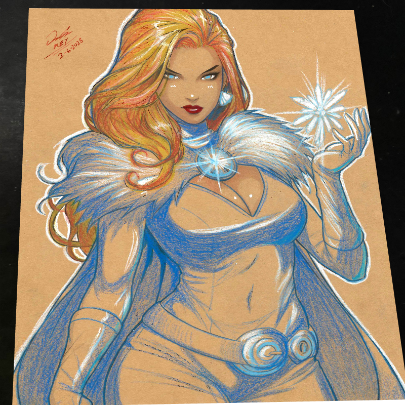 Emma Frost X-Men Art Print Signed 8.5x11 | Art by Keyeske