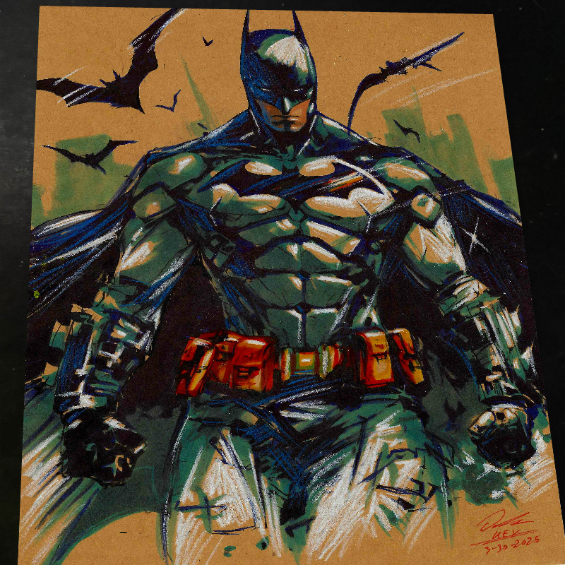 Batman Art Print Signed 8.5x11 | Art by Keyeske