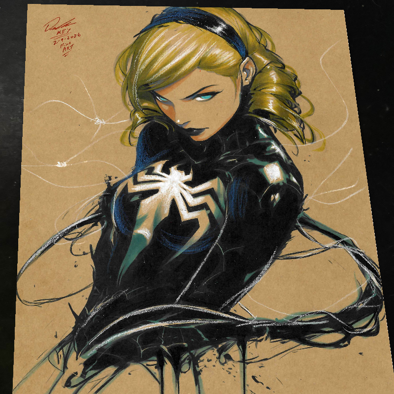 Gwen Stacy x Venom Art Print Signed 8.5x11 | Art by Keyeske