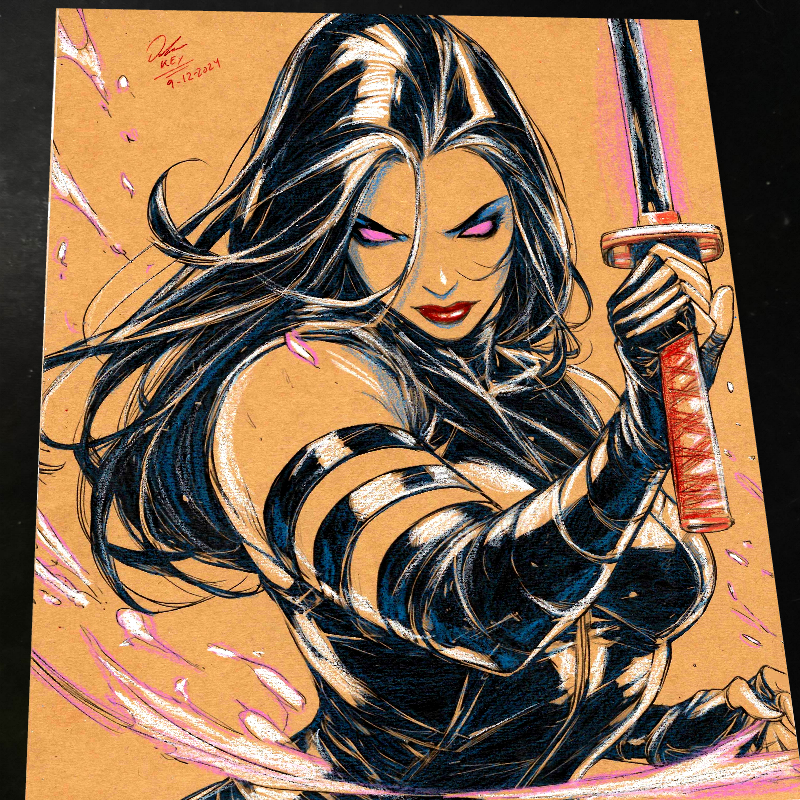 Psylocke - Marvel art print by Keyeske