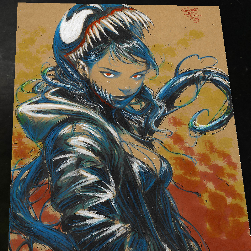 Mary Jane x Venom Art Print Signed 8.5x11 | Art by Keyeske