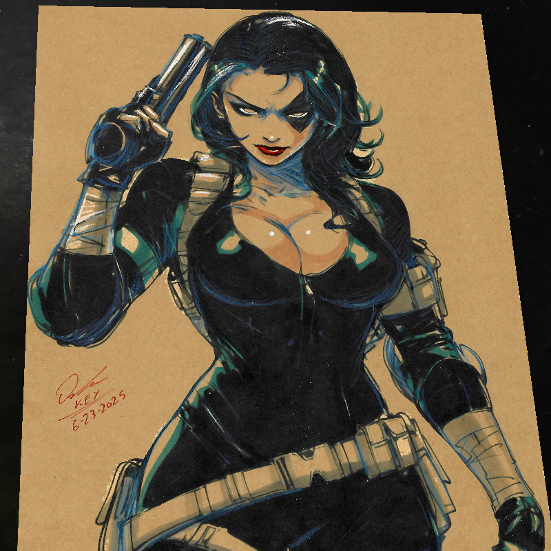 Domino X-Men Art Print Signed 8.5x11 | Art by Keyeske