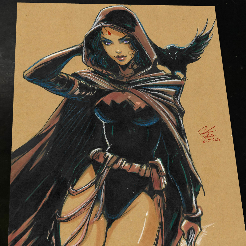 Raven Art Print Signed 8.5x11 | Art by Keyeske