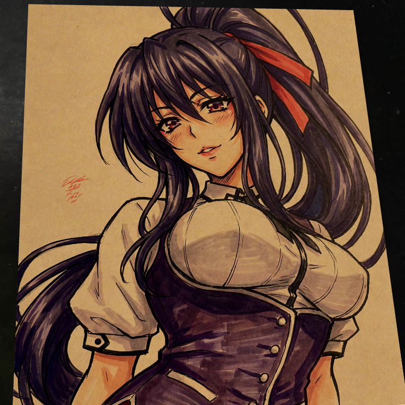 Akeno Himejima High School DxD Art Print Signed 8.5x11 | Art by Keyeske